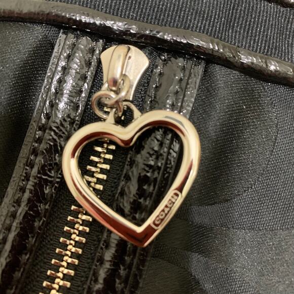 COACH POPPY DAISY Black Signature Sateen Canvas Drawstring SPOTLIGHT Tote F20101 - Picture 4 of 16